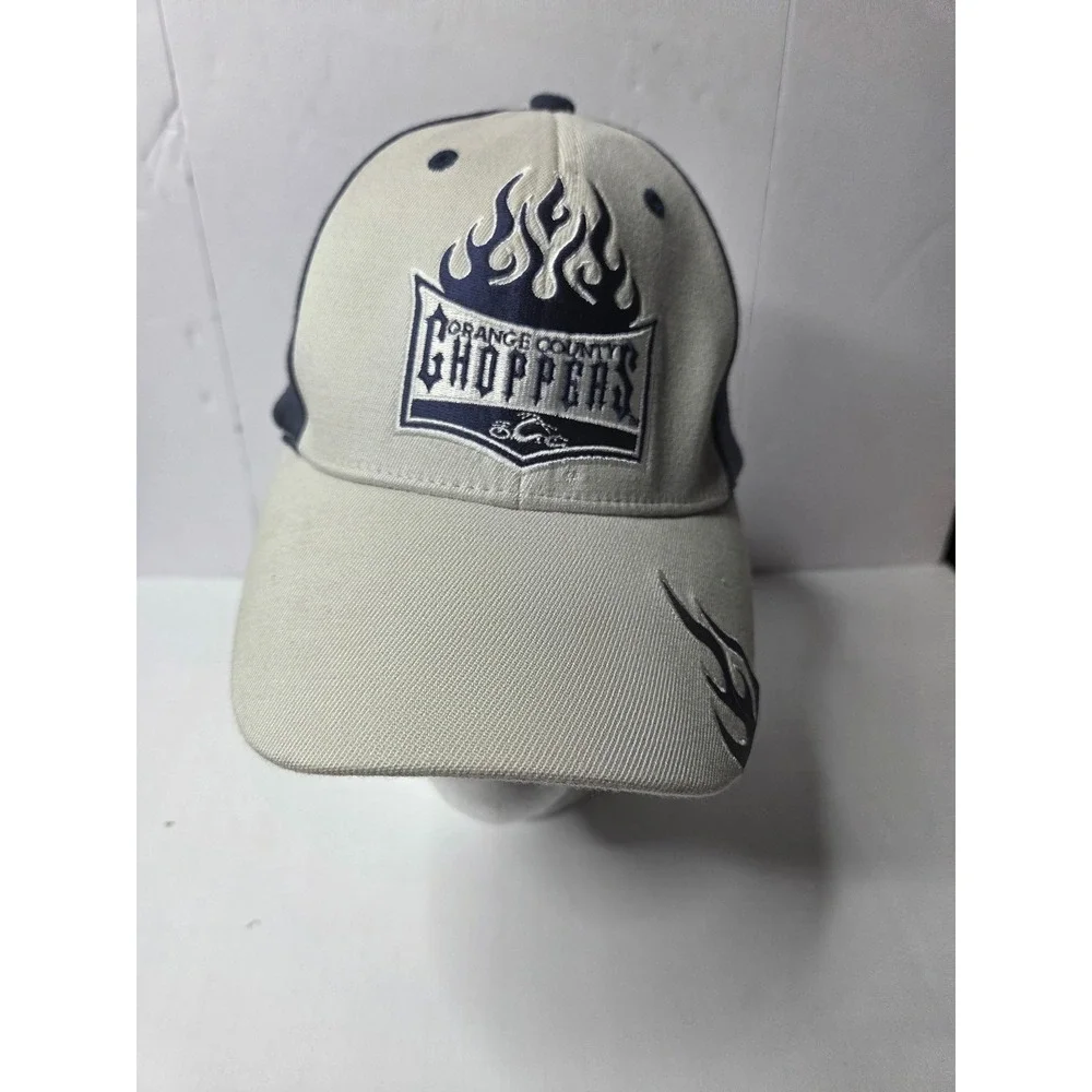 Orange County Choppers Hat Navy Grey Flame‎ Embroidered Bio-Domes Cap One Size